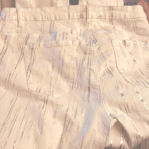 Diane Gilman DG2 high stretch white silver foil pants